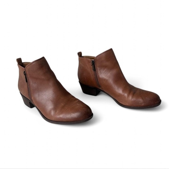 Lucky Brand Women's Basel Ankle Bootie Leather Boots Toffee Brown Size 11 M/43 - Picture 3 of 7